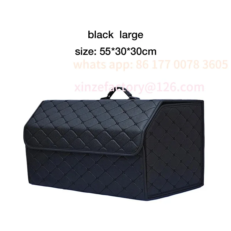 

Customizable Car Trunk Organizer Box, Large Capacity, Auto Multiuse Tools, Storage Bag, Stowing, Tidying, Leather, Folding