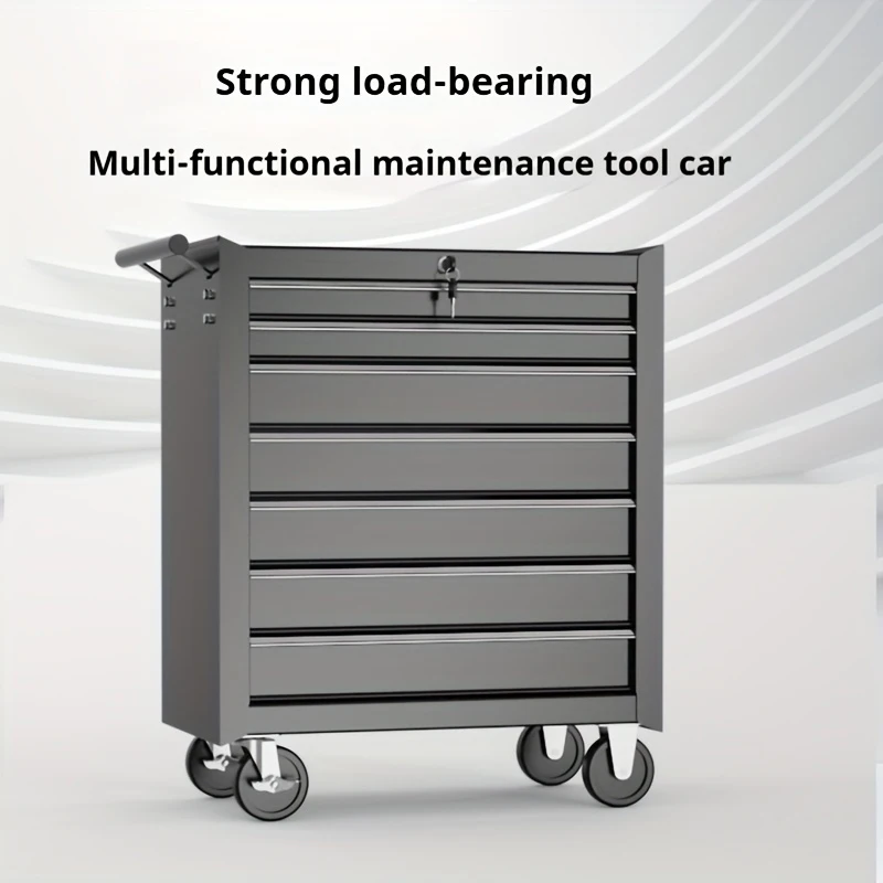 รถเข็นกล่องเครื่องมือ 7 ลิ้นชัก ตู้เครื่องมือช่างพร้อมล้อล็อค ตู้ช่างแบบเลื่อน ชั้นวางแขวน รถเข็นเครื่องมือ