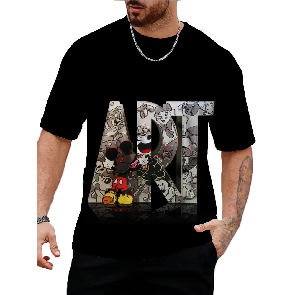 

Potdemiel Disney Summer Men Mickey Mouse T-Shirt Cartoon Tops Tees Fashion Short Sleeve Clothing Male Casual Stylish Streetwear
