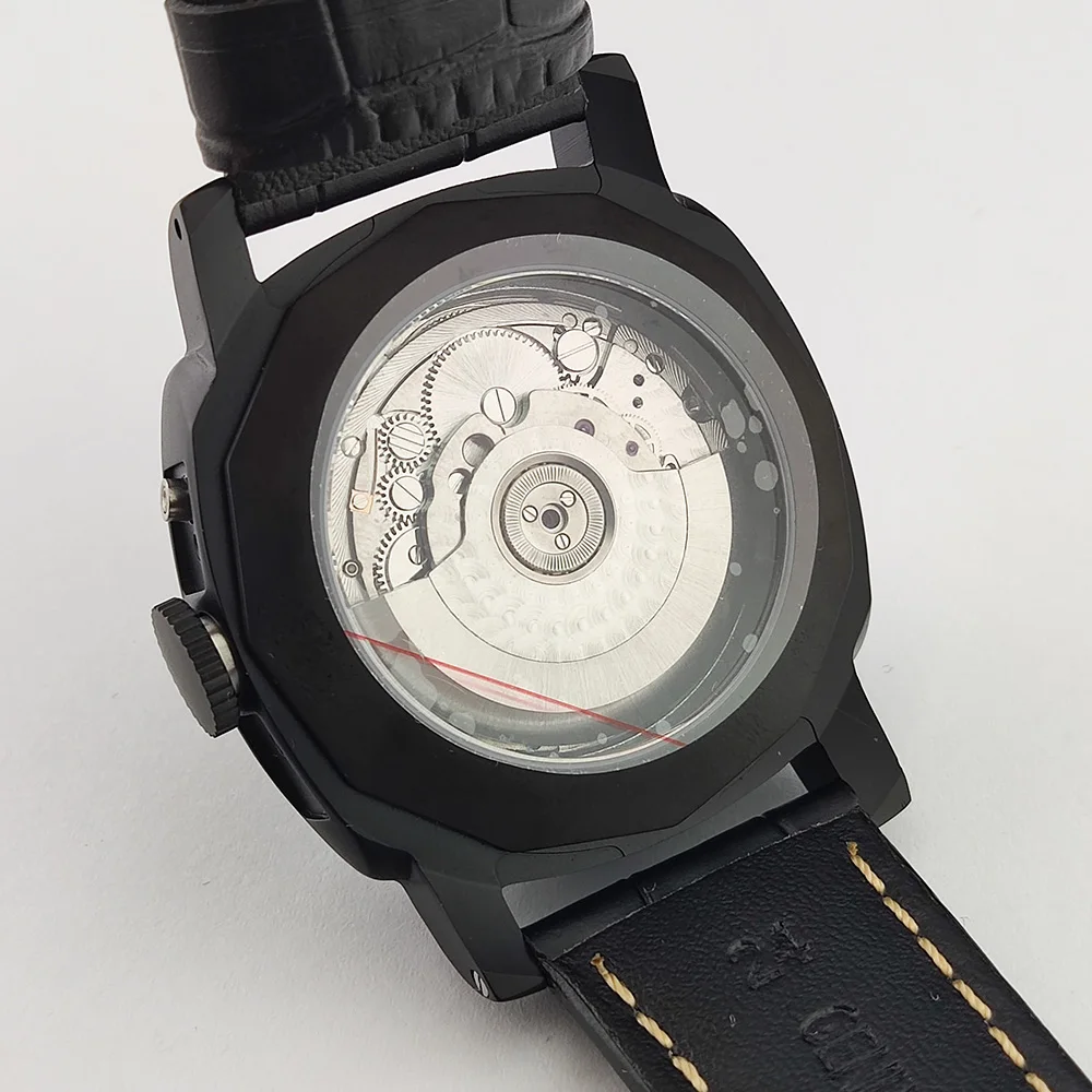 45mm Men's watch ST2555 Movement Watch Stainless Steel case Men's AutomaticMechanical Watch C3 Luminous dial leather bracelet