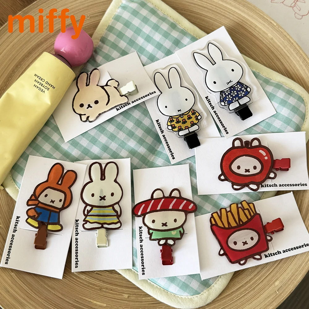 

Kawaii Miffy New Arrivals Cute Hairpin Cartoon Rabbit Summer Series Ins Fashion Traceless Hair Clip Girl Festival Gift