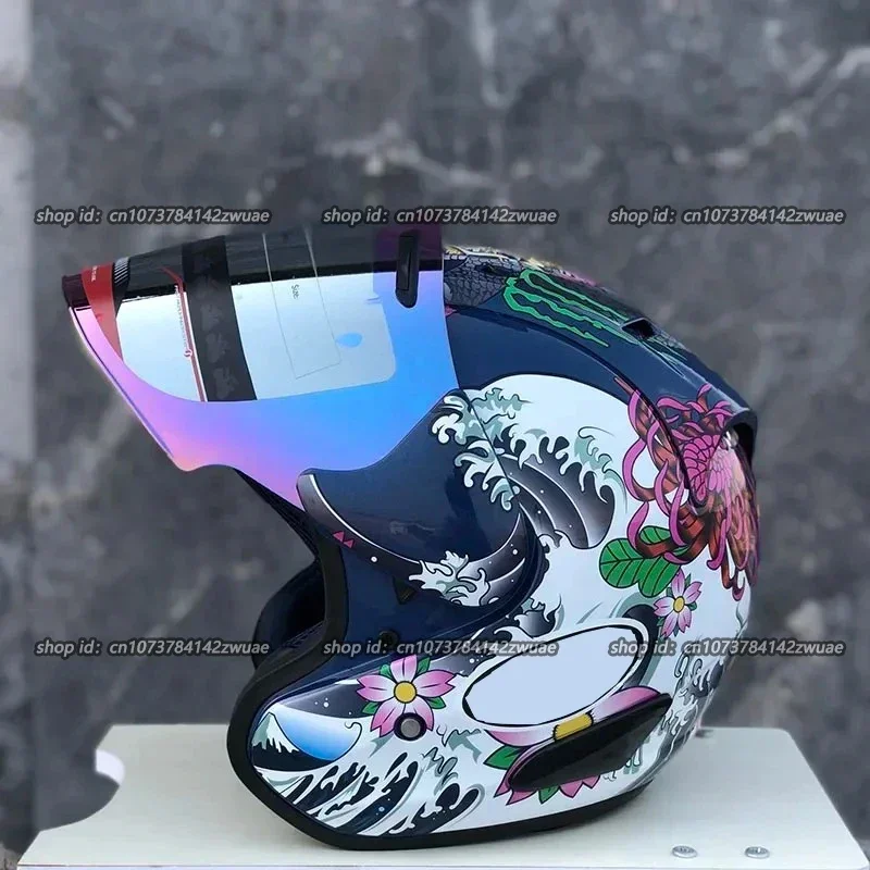 Ram3 Oriental Dragon Half Helmet Men and Women Motorcycle Off-Road Summer Helmet Downhill Racing Mountain Cross Casco Capacete