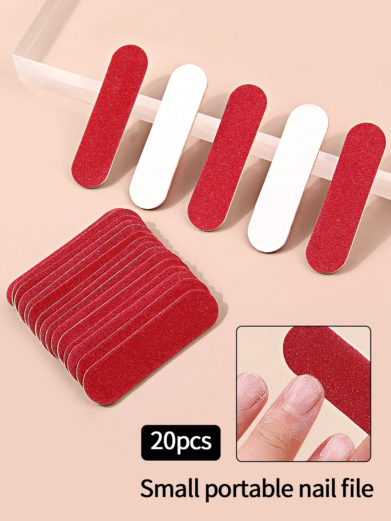 20Pcs Double Side Nail Files Mini Sanding Buffer Block Set For Gel Polish Manicure Pedicure Salon Nail Art Tool