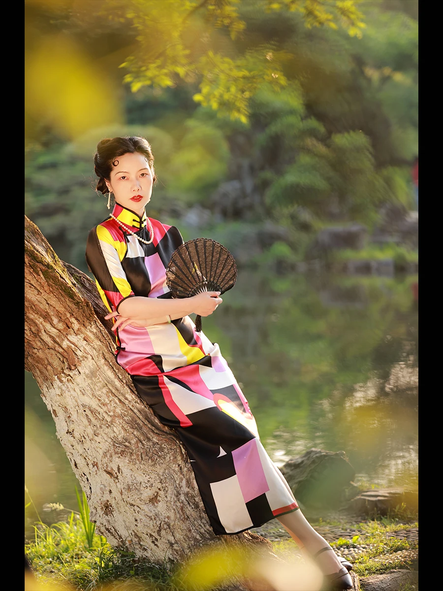 

Топ Ulara Retro Sle в китайском стиле, нешёлковый, традиционного пошива, полной длины, без разрезов, для молодых женщин на каждый день