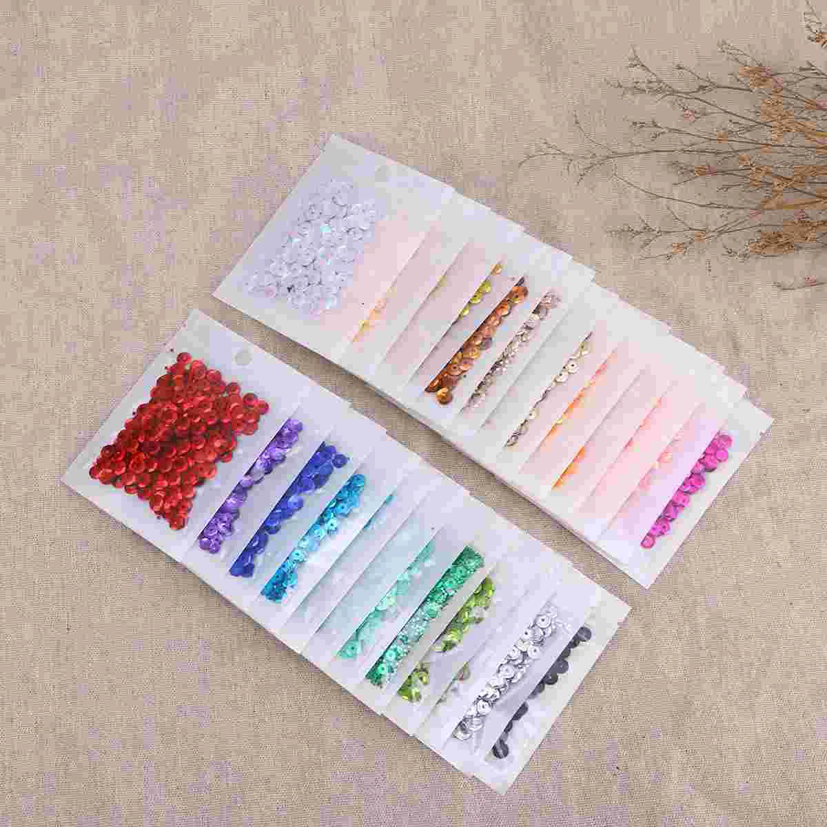 

15 Packs Perforated Bead Pieces Curved Surface Sequins DIY Round Paillettes Clothing Accessories (Random Mixed Color)