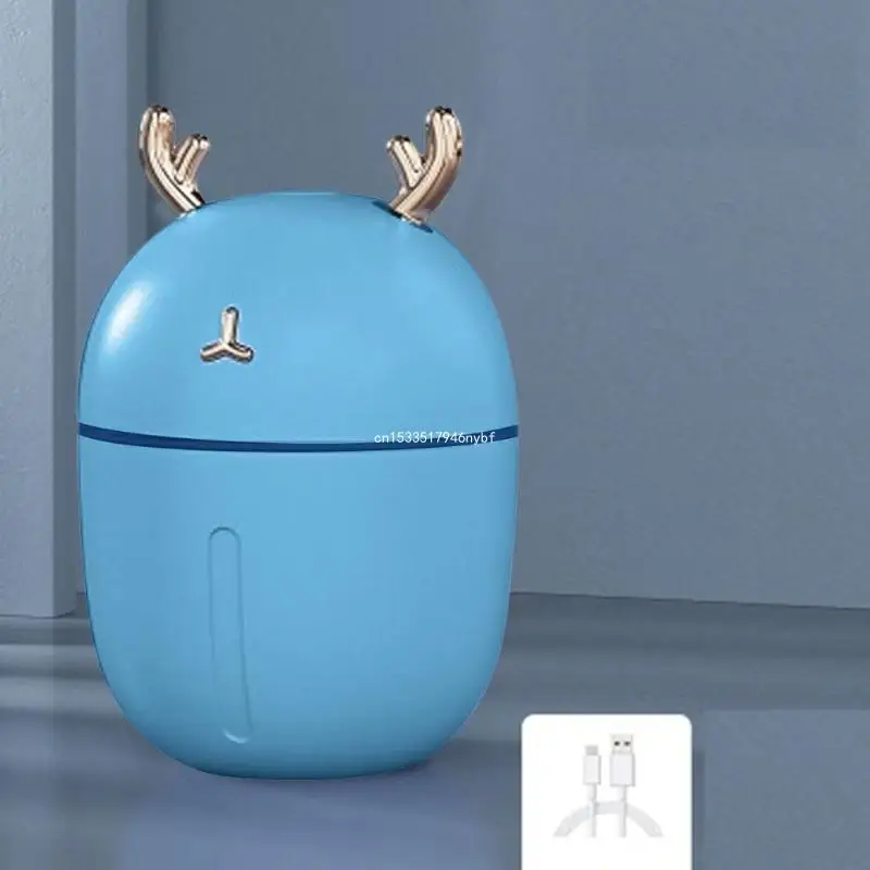 Portable 300ml for Nano Mini Humidifier Antlers Quiet USB Air Diffuser Fogger Maker Sprayer with LED Dropship