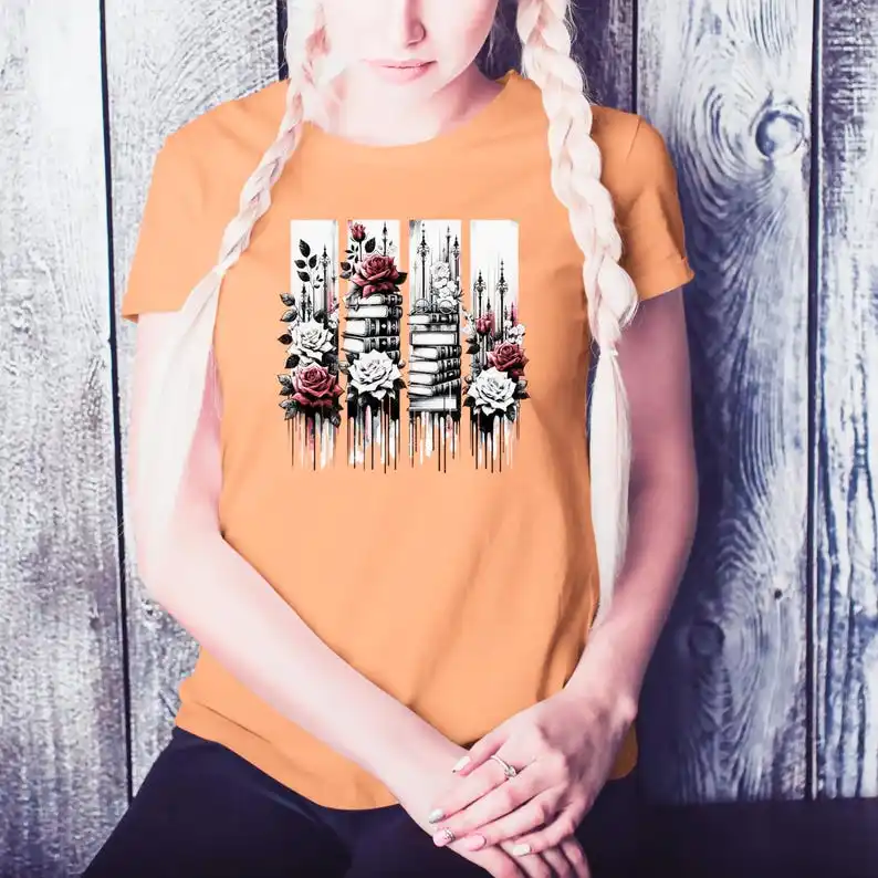 

Romantic Books Gothic Brushstroke Bookish Book Lover Brushstroke Sublimation Design Instant Download, T-shirt Design, DTF Design