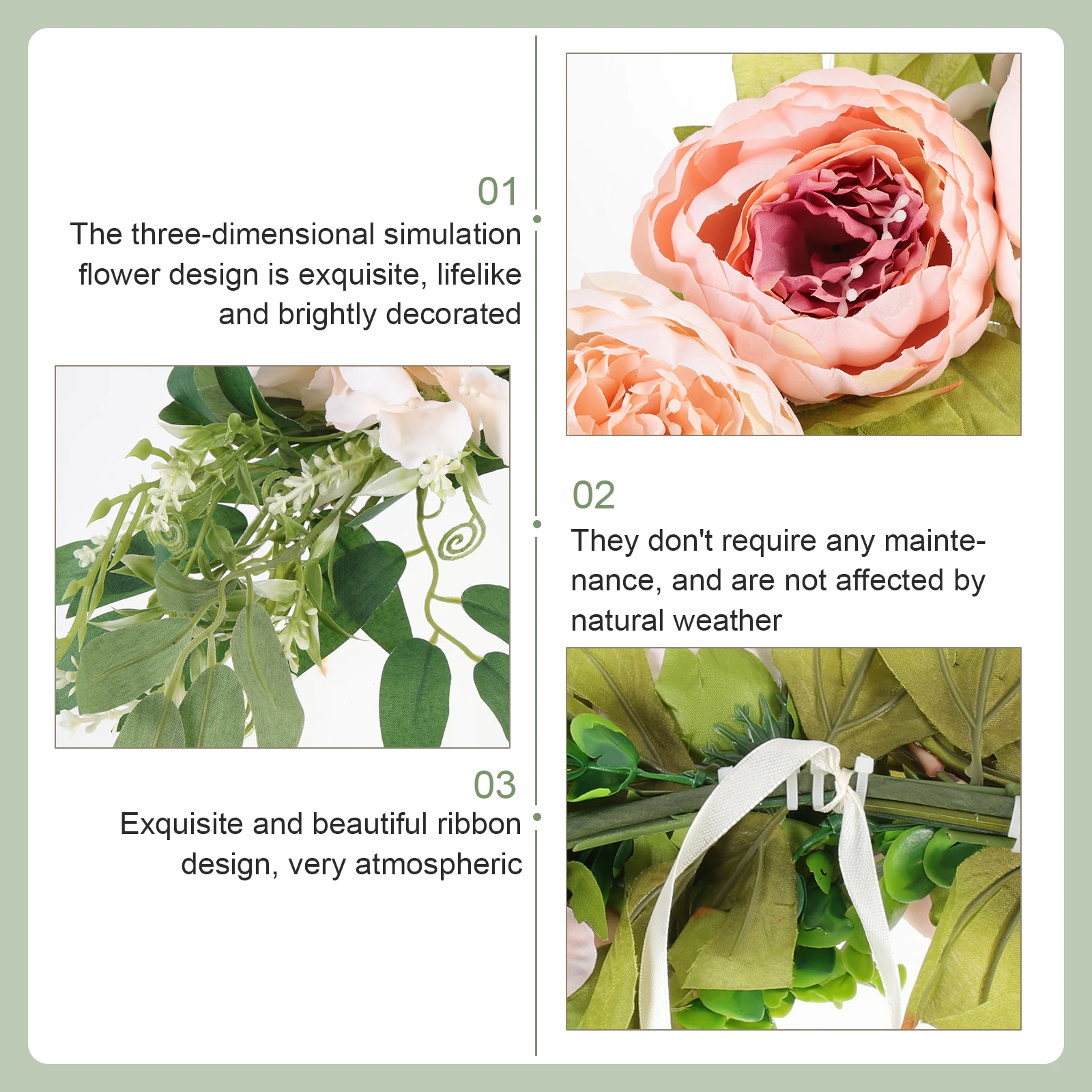 

2 Pcs Simulated Mirror Flower Wedding Arch Decor Flowers Decorations for Swag Silk Cloth Swags Garland