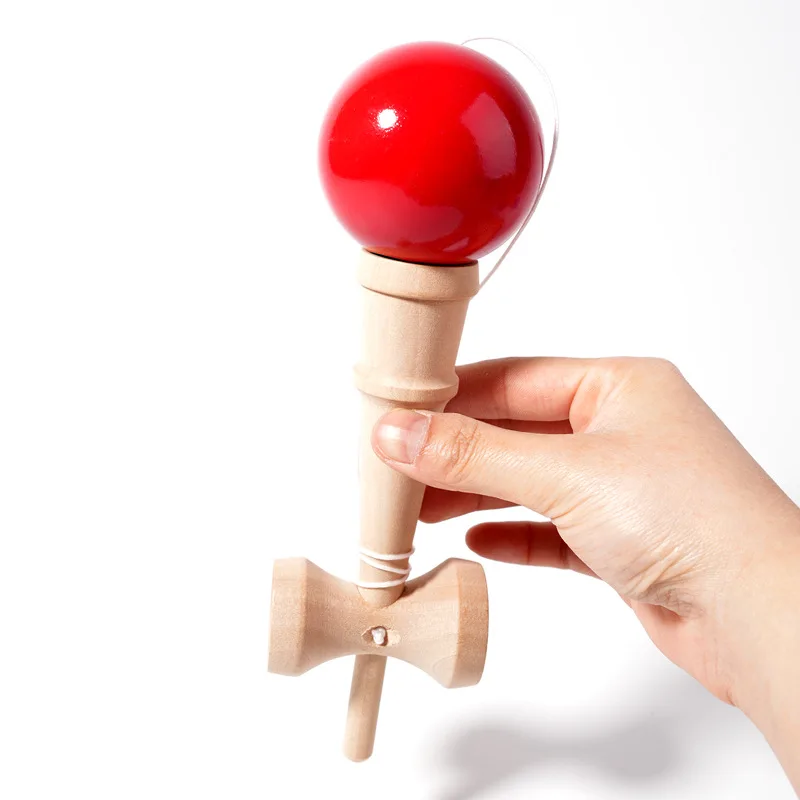 Zabawna Piłka Kendama z Drewna Malowanego, Piłka do Ćwiczeń w Pomieszczeniach, Trening Koordynacji Oko-Ręka dla Dzieci, Piłka do Żonglerki na Zewnątrz