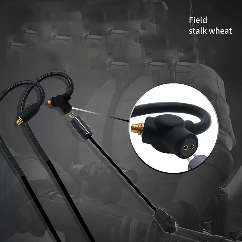 0.78 QDC MMCX Gaming Earphone Cable 3.5mm Type C Long Rod Microphone HiFi Sound Headset Cord for Mobile ESports Open Black Chat view 6