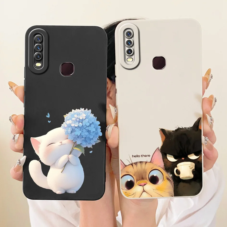 ل Vivo Y11 2019 حافظة 1906 غطاء حماية الكاميرا موضة رسمت لينة سيليكون الخلفي شل ل Vivo Y12 Y12i Y15 Y17 Funda جديد