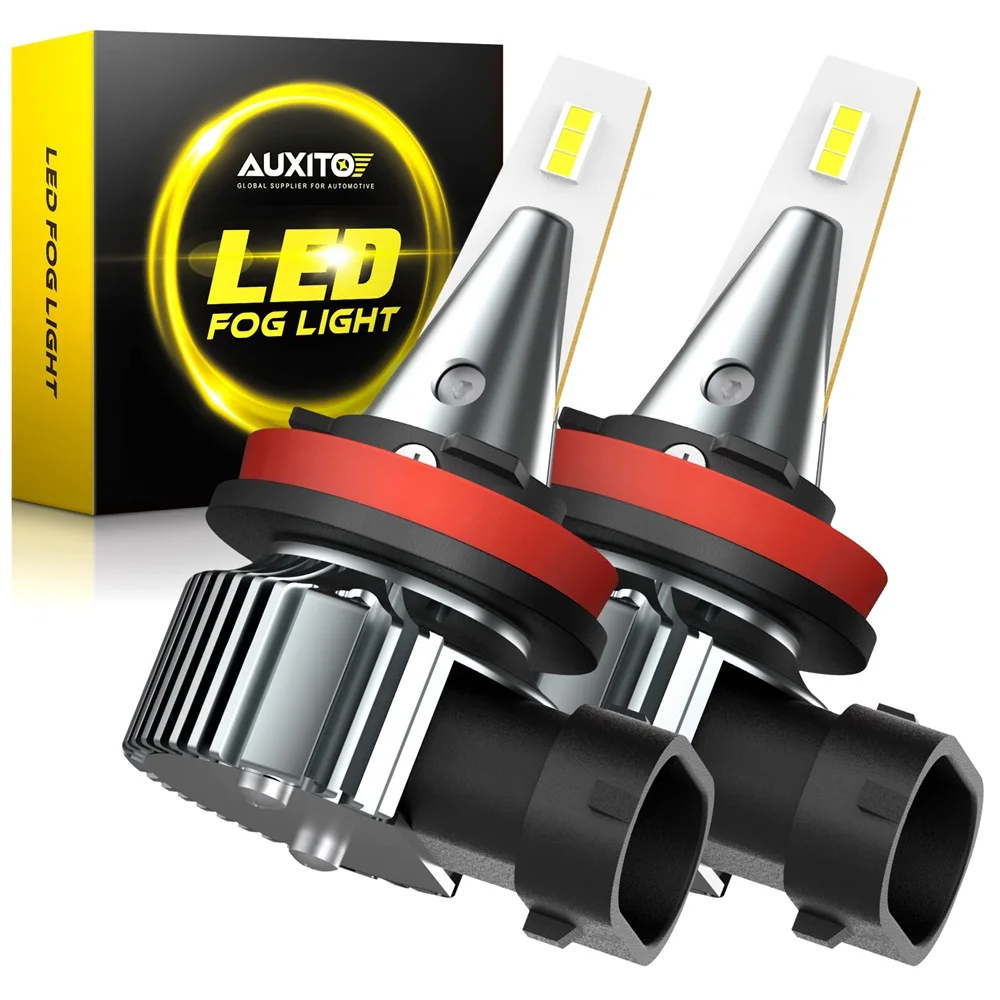 AUXITO 2X H11 H9 H8 LED Fog Light Bulb Canbus No Error 6500k 3000k Yellow 12V PSX24W PSX26W 9006 H10 880 881 LED Bulb Fog Lights