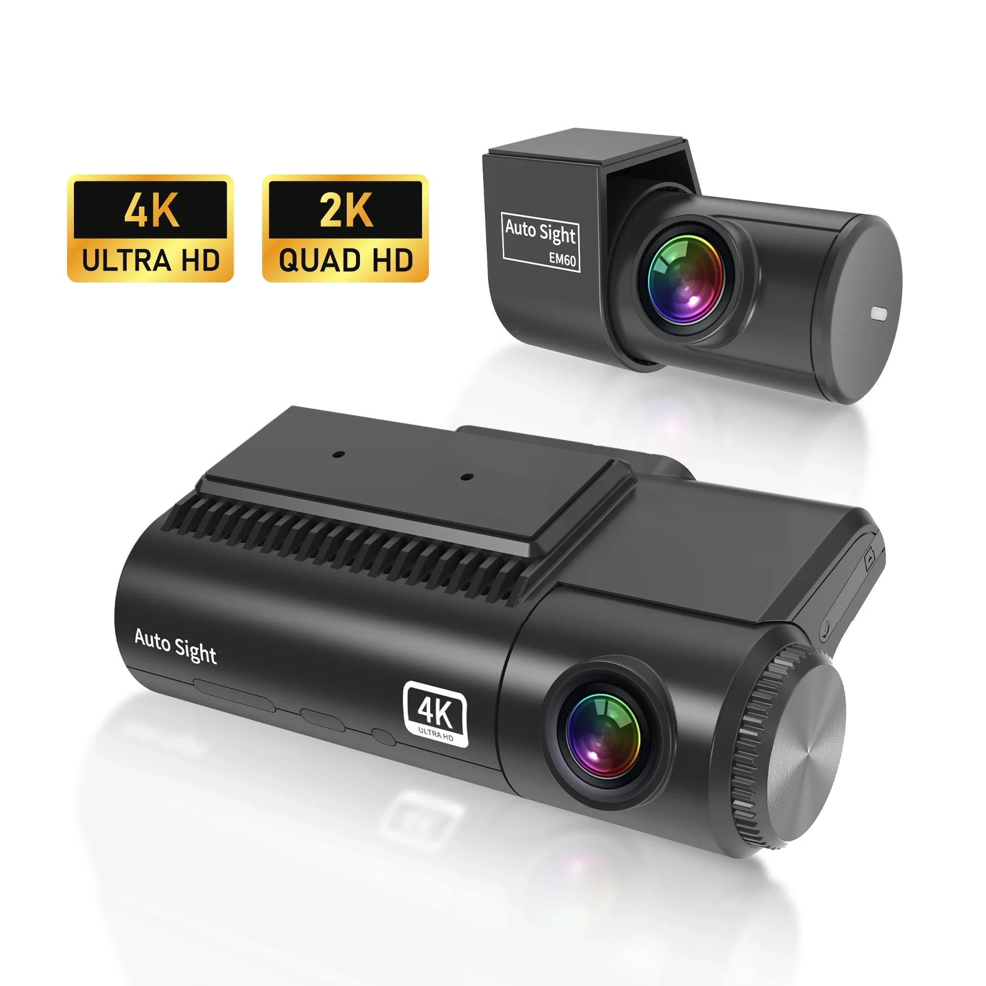 Super Night Vision Starvis 2 WiFi-Connected 4K UHD Dual Lens Car DVR Front & Rear Video Recorder Park Mode Blackbox Black Color