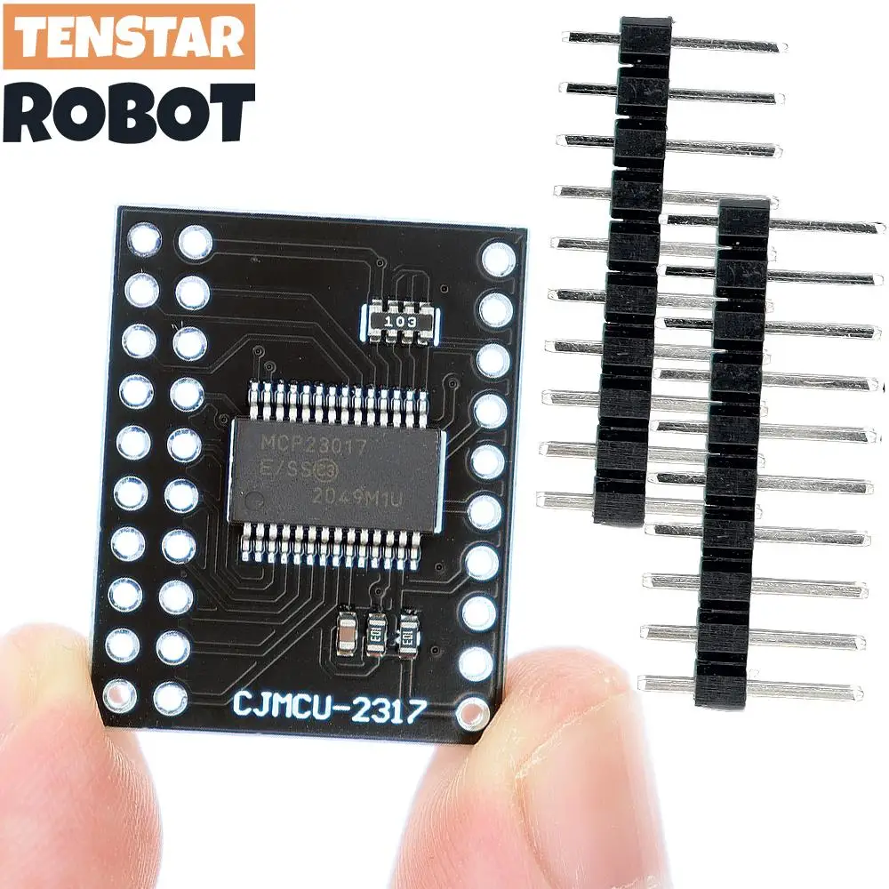 TENSTAR 2 قطعة MCP23017 وحدة الواجهة التسلسلية IIC I2C SPI ثنائي الاتجاه 16 بت I/O المتوسع دبابيس 10 ميجا هرتز وحدة تسلسلية