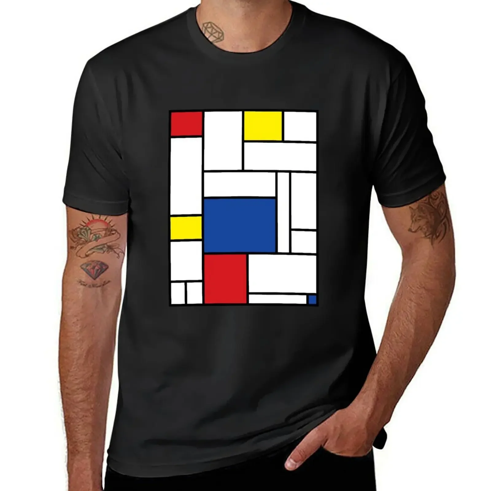 

Mondrian Minimalist De Stijl Modern Art II  fatfatin T-Shirt oversizeds street wear tees shirts men graphic