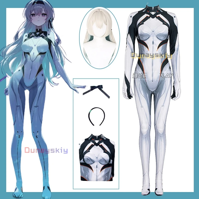 

Game Honkai Star Rail Anime Firefly Bodysuit 코스프레 Full Suit Tactical Wig Gloves Halloween/Expo Space Station Battle Ver. Cos