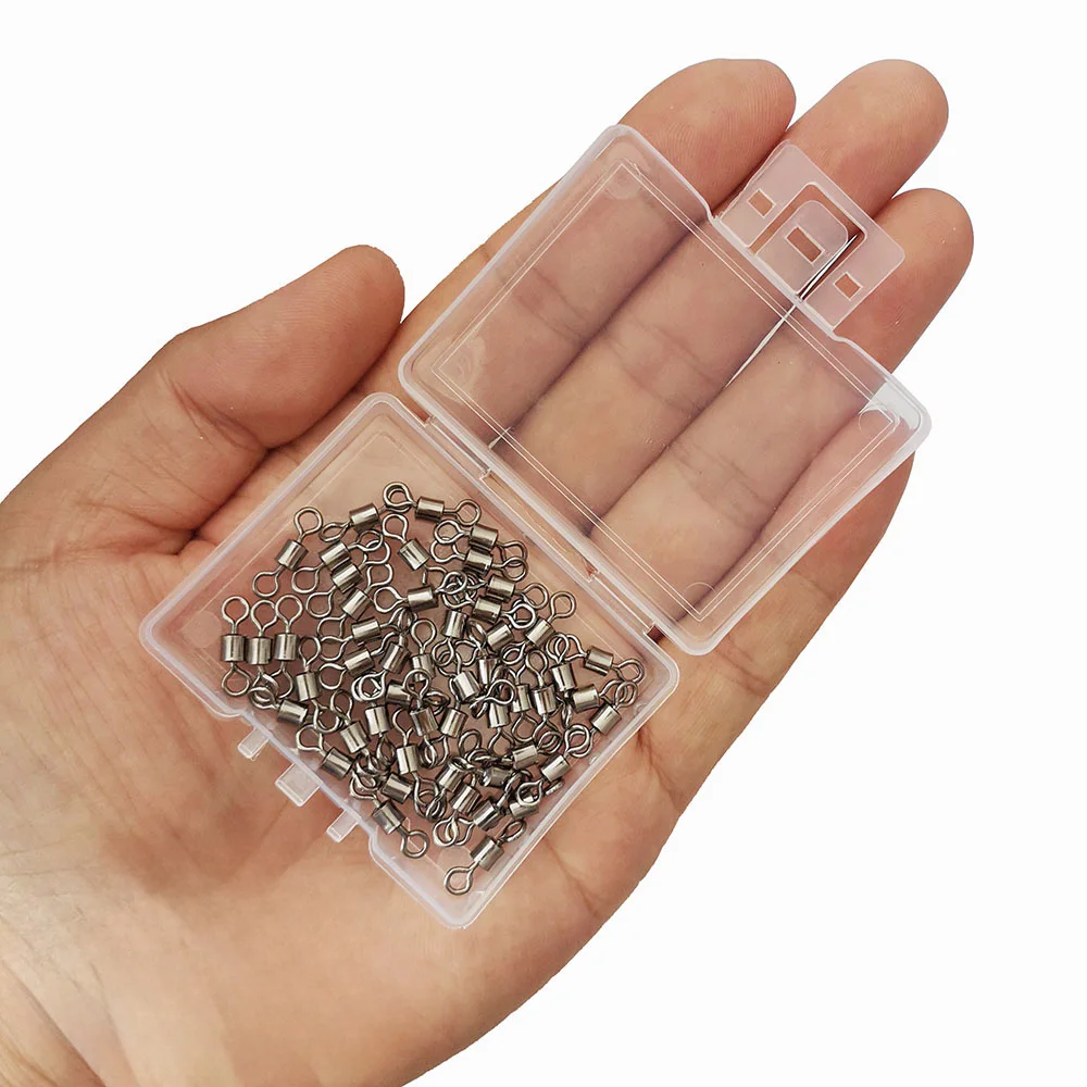 50 or 100 pcs Fishing Barrel Bearing Rolling Swivel Solid Ring Lure Connector Carp Fishing Tackle Accessories Fish Tool image 6