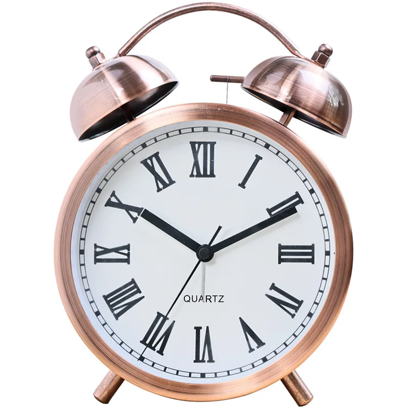 

Quiet Desk Top Clock Simple Metal Alarm Clock for Kids Exclusive for Students 6 - Inch Ringing Glow in The Dark Timepiece