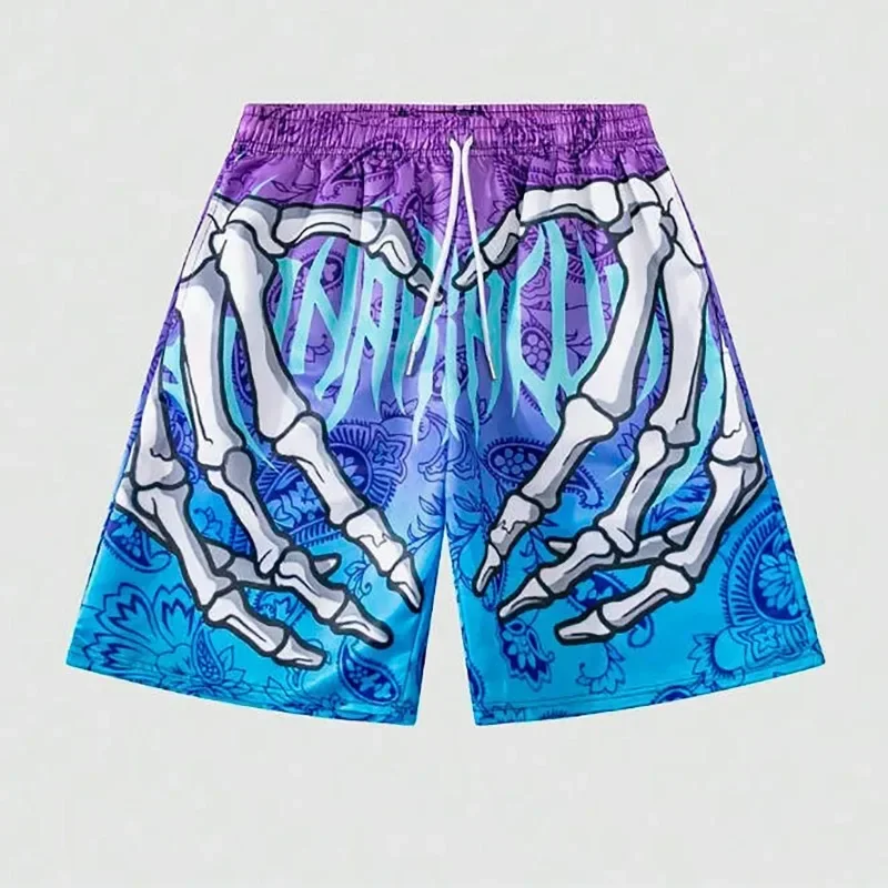 

Спортивные шорты с эластичной талией, плавки, пляжные брюки, новые летние мужские шорты с карманами и 3D-принтом JVUI