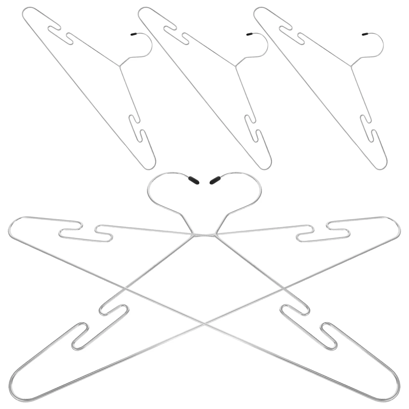 

5pcs Clothes Hangers Silver Thickened Coat Hanger Closet-Organizer Tshirt Pants Organizer Household