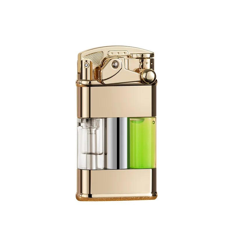 High-tech Individuality Creativity Novelty Luminous Quicksand Characteristic Gas Lighter Direct Impact Transparent Lighter