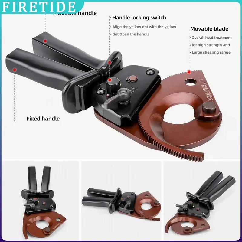 Heavy‑Duty Ratchet Cable Cutter 300mm² Cu Al Wire Breaker Pliers Copper Aluminum Electrical Cable Cutting Hand Tool