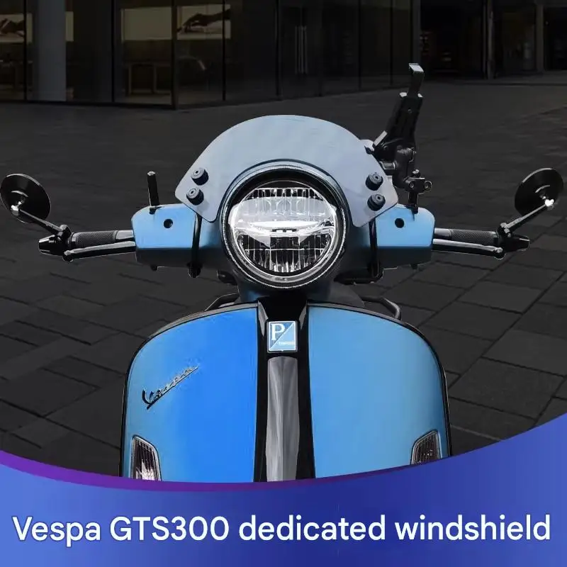 FOR Sporty Small Windshield for VESPA GTS300/250 Primavera 150 | High-Toughness PC Molded Protection against Flying Gravel