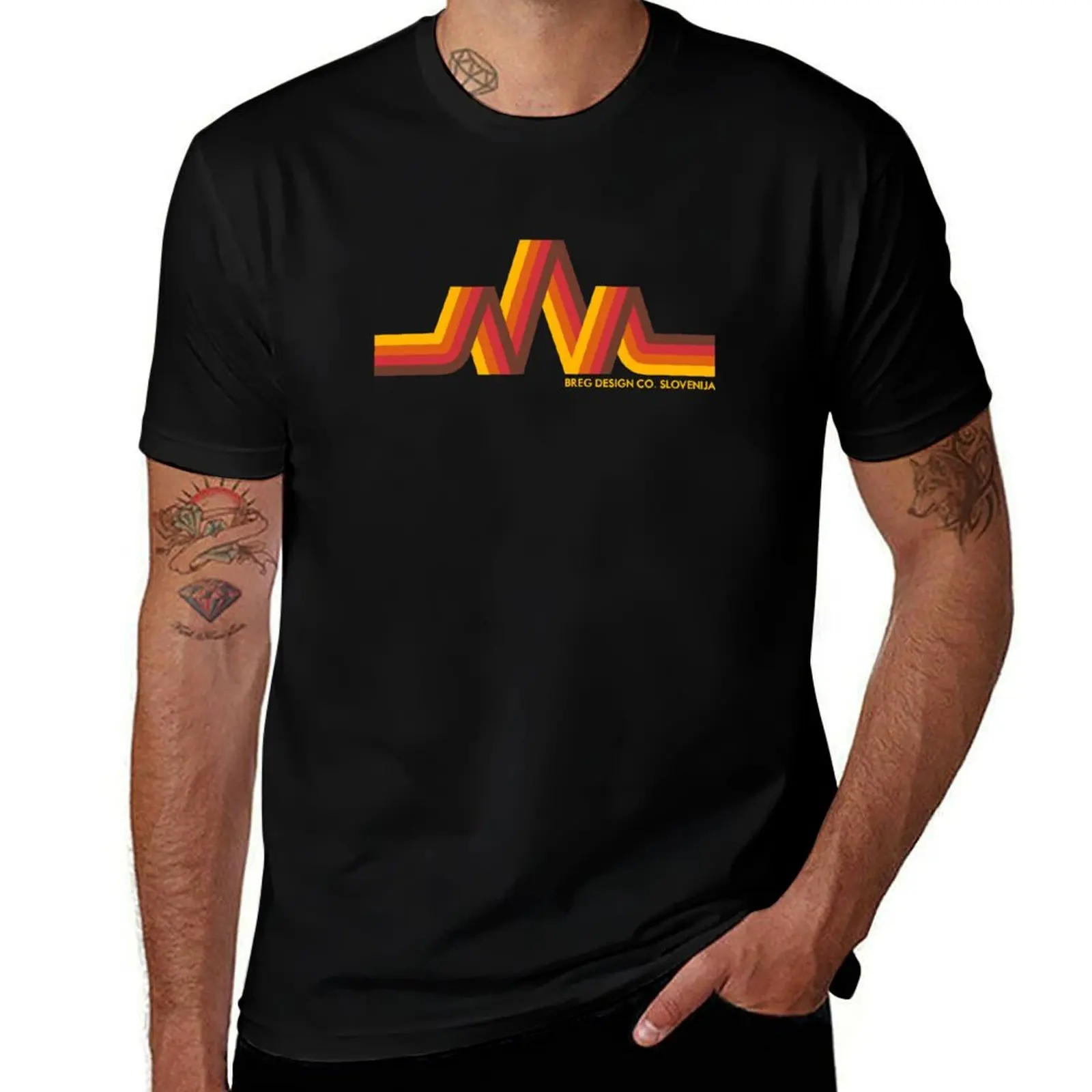 Triglav Mountain Slovenia - BREG Design Co - retro stripe T-Shirt Big and Tall Loose Fit T-Shirt
