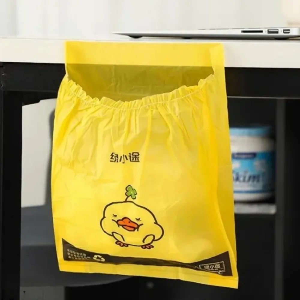 15/30pcs Cartoon Car Mounted Plastic Garbage Bag Traceless Adhesive Disposable Car Interior Hanging Multi-Functional Clean Bag