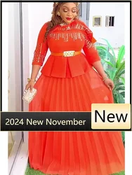 Elegant African Dresses for Women 2025 New Africa Clothing Plus Size Turkey Wedding Party Long Dress Dashiki Ankara Outfits Robe
