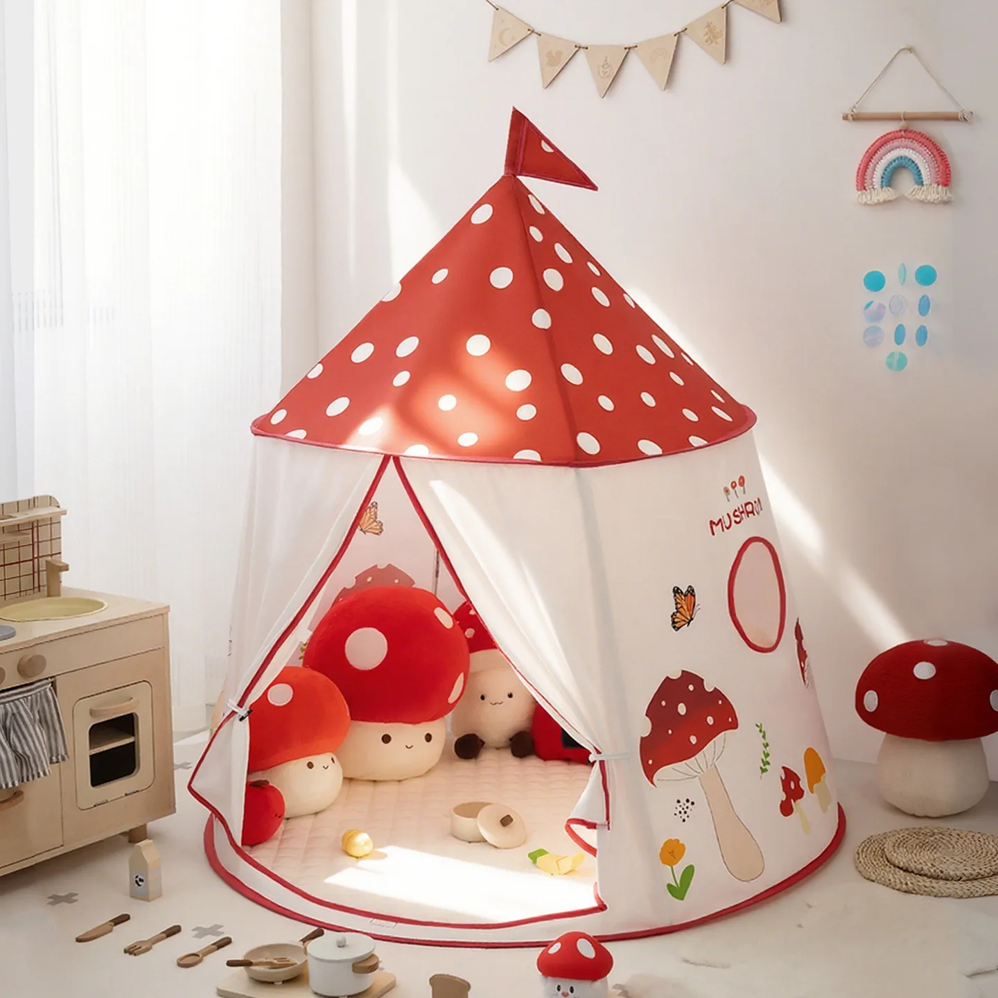 Maison de jeu jouet pour enfants intérieur et extérieur enfants Pop Up plis tente de jeu enfant champignon princesse Playhouse tente tipi