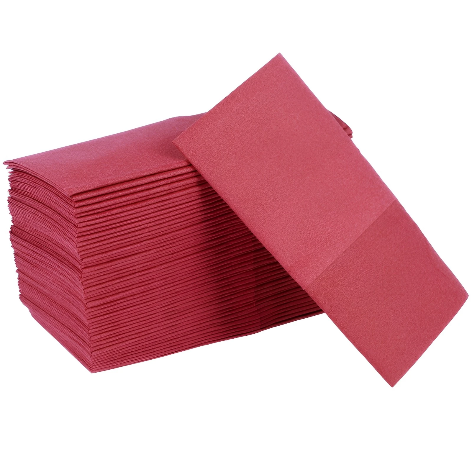 50Pcs Table Dinner Napkins White Dinner Napkins with Built-in Flatware Pocket Prefolded Cloth Like Hand Towels Reusable Burgundy