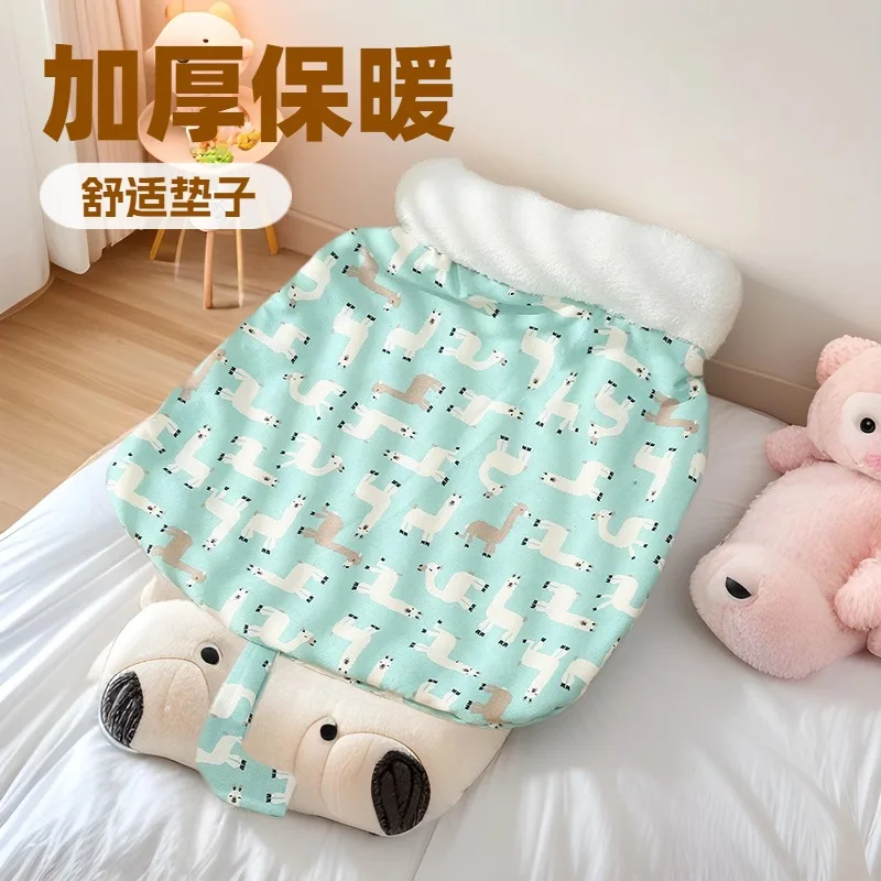 

Cat Sleeping Bag Semi-Enclosed Pet Bed for Cats & Small Dogs Burrow Cave Blanket with Tunnel