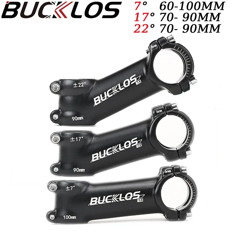 

BUCKLOS Bicycle Stem 7/17/22 Degree Bicycle Handlebar Stem 60/70/80/90/100mm Ultralight Bike Table Bike Stem Bike Accessories