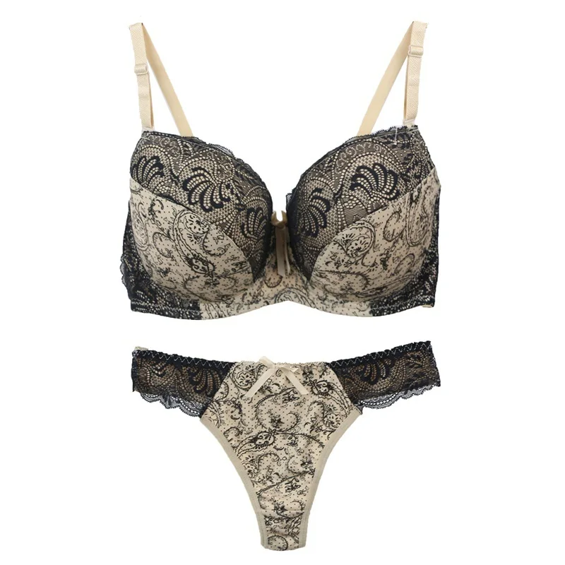 2022 New Bras Set For Womens Sexy Plus Size Female Lingerie Embroidered Lace 34/75 36/80 38/85 40/90 42/95 BCDE Cup Underwear