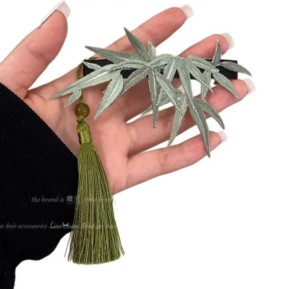 

Leaf Tassel Hairpin Tang Suit Hair Clip Green Ancient Style Hairpin Ancient Style Girl Hair Accessories Chinese Style Headwear