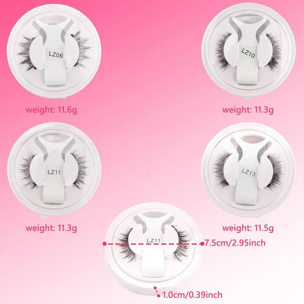 Recourbe-cils magnétiques réutilisables, ensemble de faux-cils naturels avec pincettes magnétiques, sans colle, en vison 3D