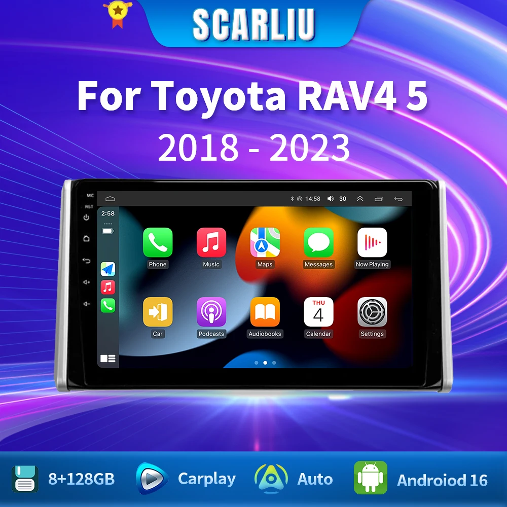 

For Toyota Highlander 3 XU50 2013 - 2018 Car Radio Multimedia Navigation Video Android auto Cooling fan QLED Screen Android 16