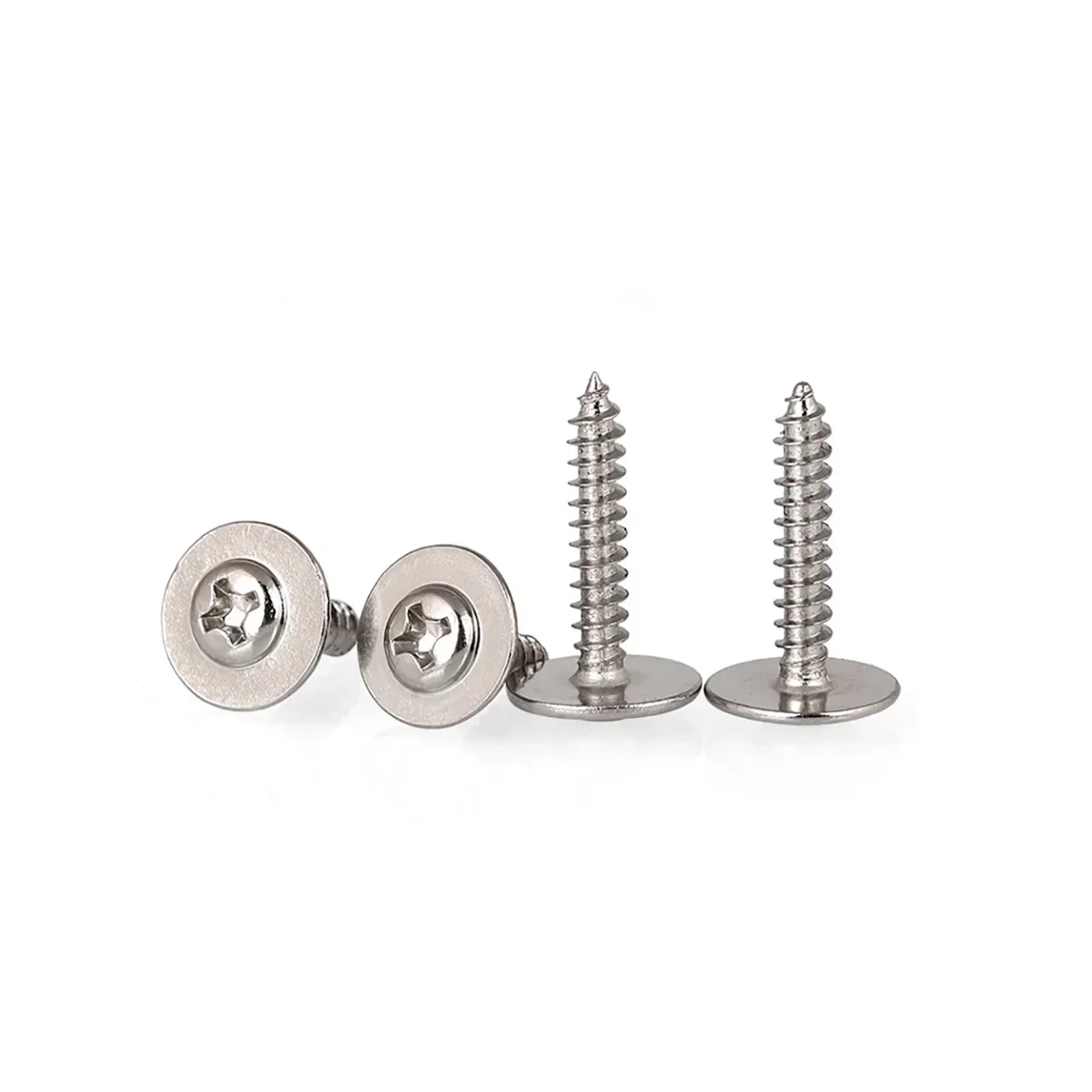 

Nickel Plated Pan Head Cross Groove With Washer Self Tapping Screw Enlarged Washer Round Head With Collar Small Screw M2M2.3M3M4