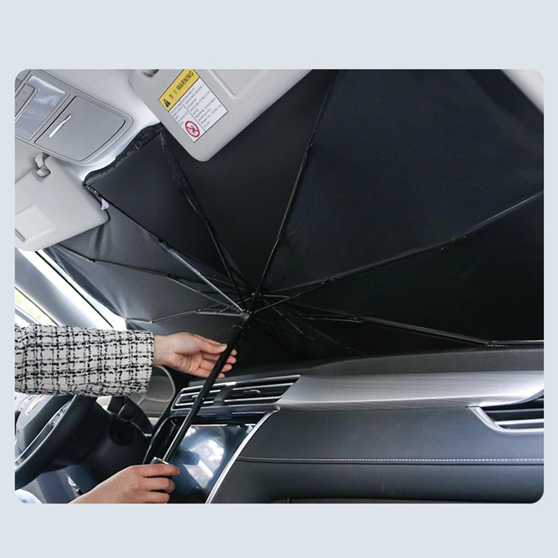 Parasol plegable de aislamiento UV para coche, sombrilla portátil de 125cm y 140cm con aislamiento térmico para ventana delantera, Interior