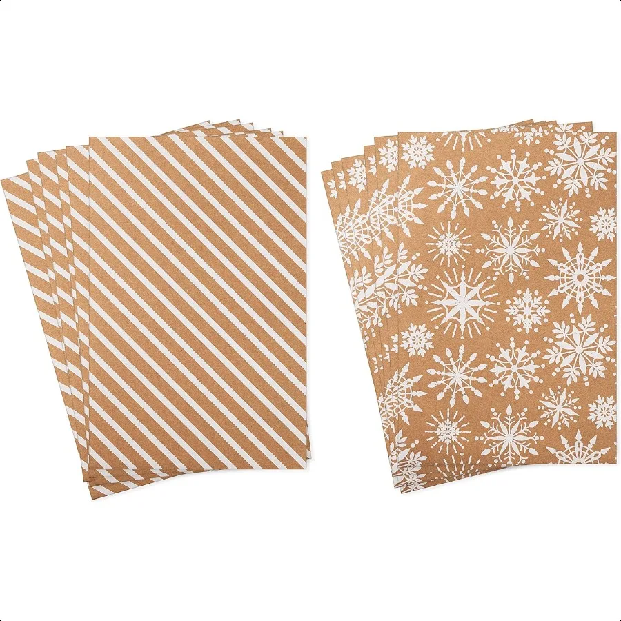 蓋付き中型クリスマスギフトボックス12個入り、シャツ用ボックス3種類：ネイビー、雪の結晶、ゴールドのツリー、地球平和のデザイン。クリスマス、ハヌカに最適。