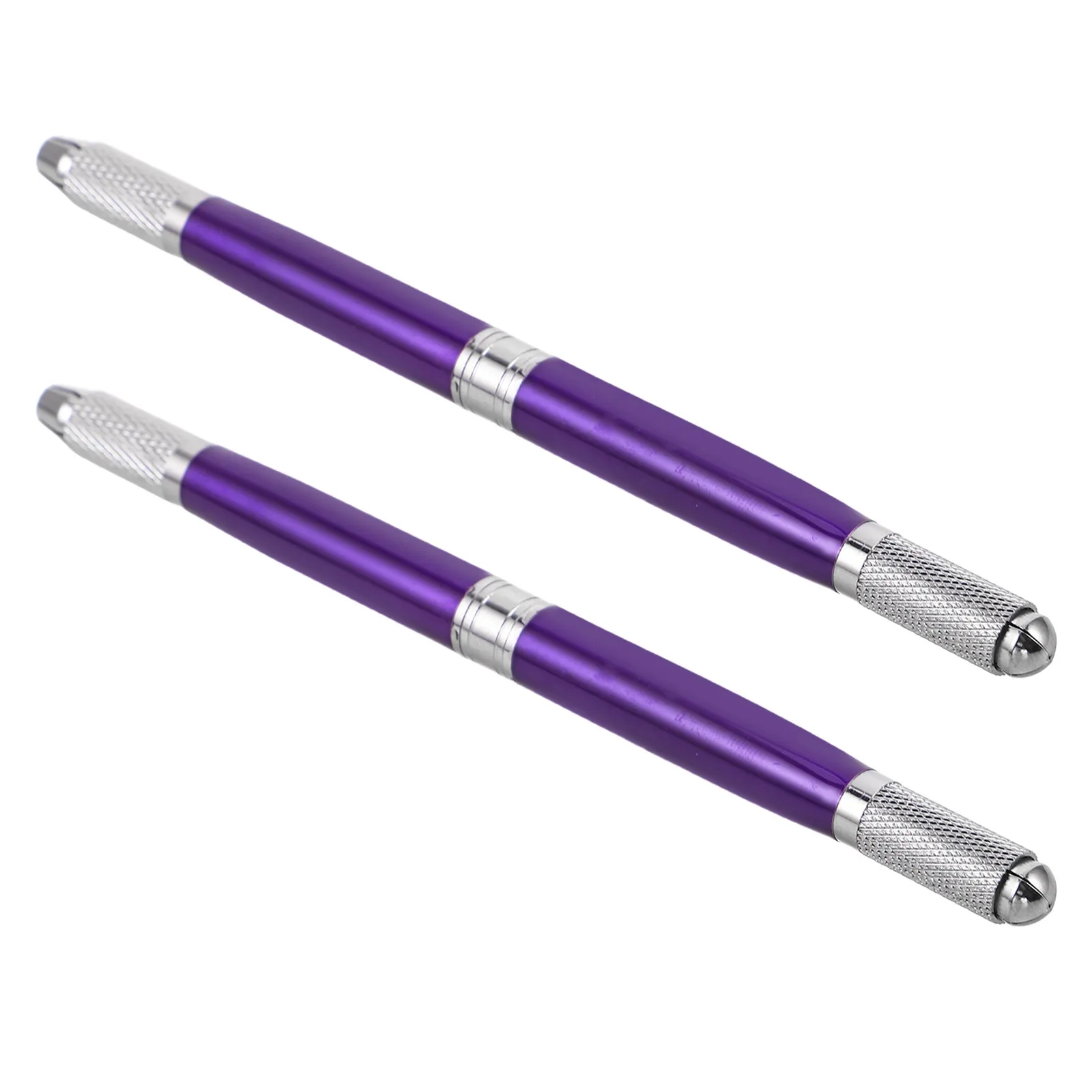 2Pcs Precision Embroidery Pens Purple Manual Tattoo Eyebrow Brow Microblading Pens for Handheld Embroidery Tool