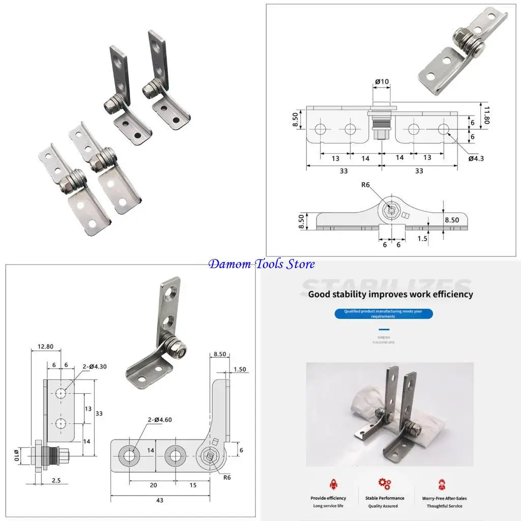 57BE Adjustable Arbitrary Hinges Stop Stainless Steel Damping Hinges Nothings Frame Hinges Damping Shafts Positioning Hinges