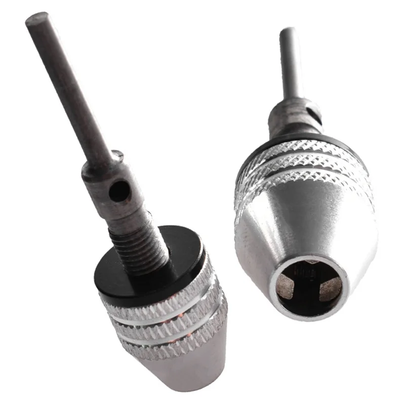 

A96I-2Pcs Three-Jaw Chuck Set 0.3-3.4Mm Round Handle Self-Centering Twist Drill Accessories Mini Drill Chuck