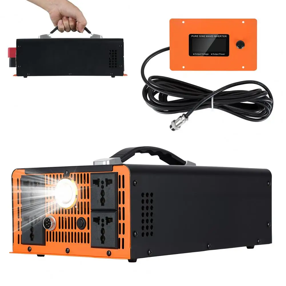 3000W Pure Sine Wave Inverter Wireless Remote Control, Car Power Inverter For Vehicles, Home, RV, Camping, Truck, Off-Grid