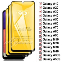 9D Full Cover Tempered Glass on For Samsung Galaxy M10 M20 M30  A10 A20 A30 A40 A60 A70 S A80 A90 A50 S screen Protectors