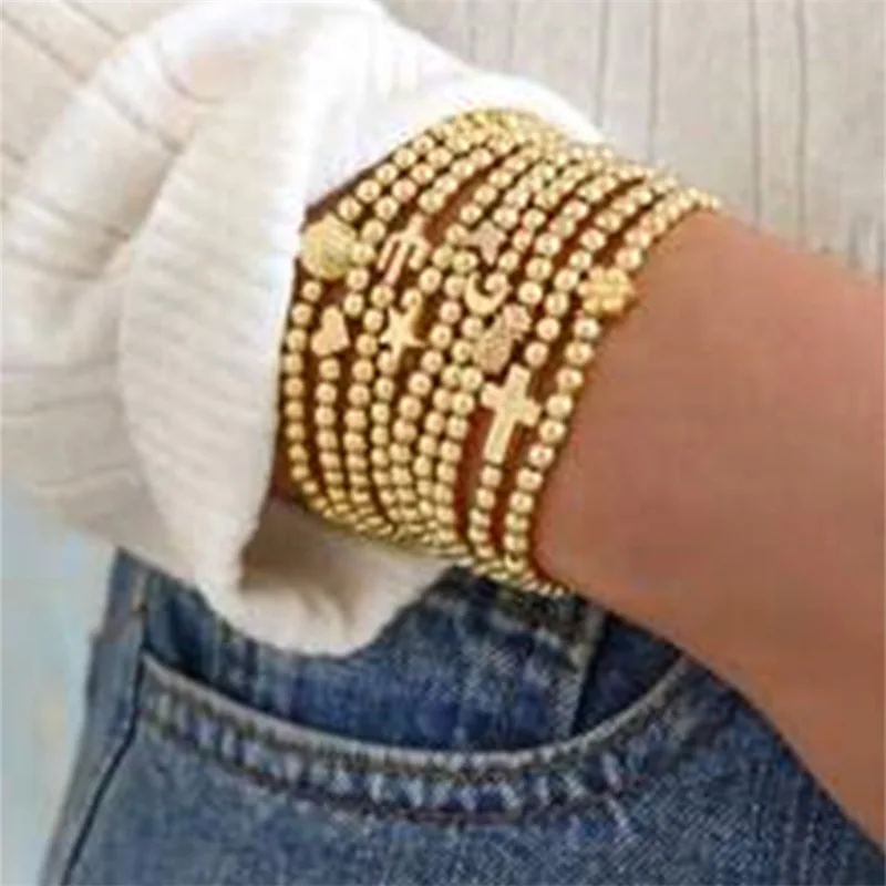 9pcs Sweet Charm Bracelet Set: Heart, Star, Flower, Butterfly & Shell Beads, a Treasure Box Gift