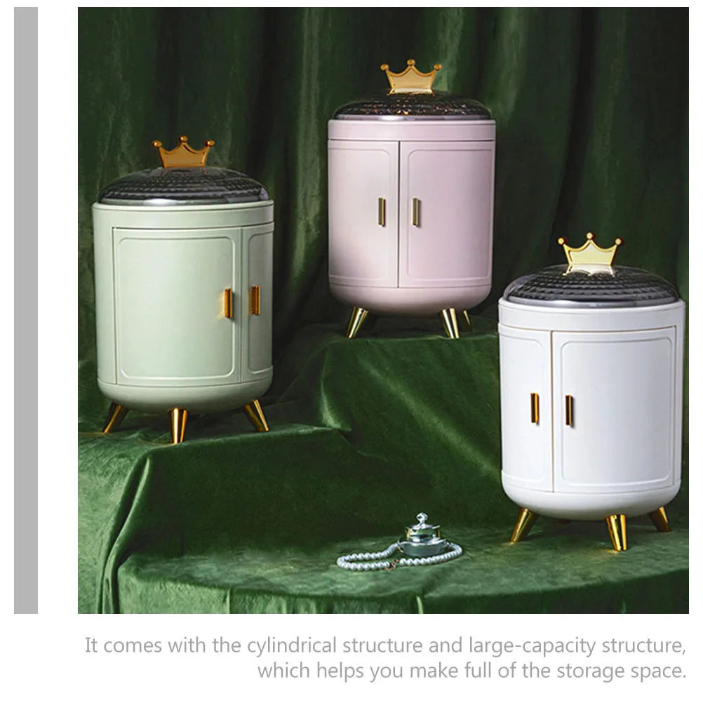 Rotating Design Jewelry Box Cylindrical Large Capacity Earring Storage Container Necklace Storage Case Home Decor