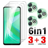 6In1 Protective Glass Case Tempered For Infinix Smart 8 Smart8 X6525 4G Screen Camera Protector Film