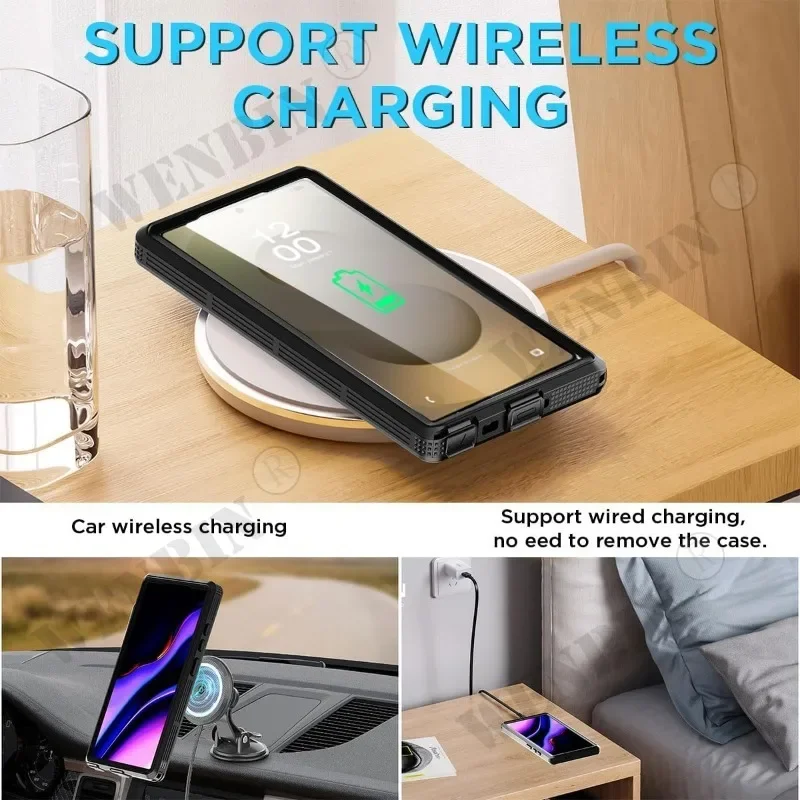 Case For Samsung S25 S24 S23 Ultra Plus IP68 Waterproof 360 Magsafe Cover Capa Fundas